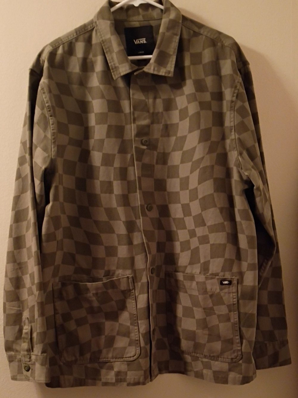 Vans Olive and Gray Checkerboard Shirt Jacket